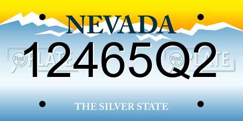 12465Q2 Nevada License Plate