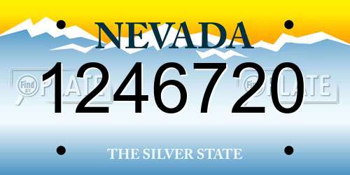 1246720 Nevada License Plate