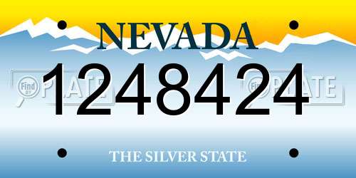 1248424 Nevada License Plate
