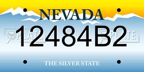 12484B2 Nevada License Plate