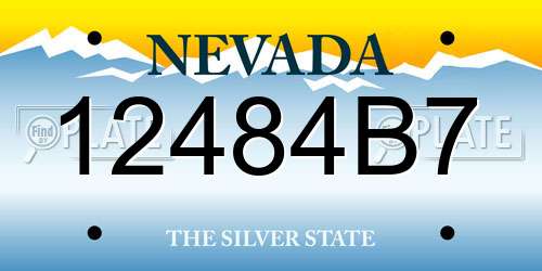 12484B7 Nevada License Plate