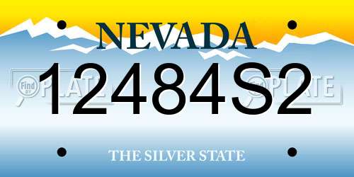12484S2 Nevada License Plate