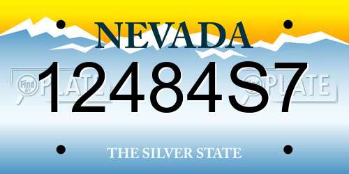 12484S7 Nevada License Plate