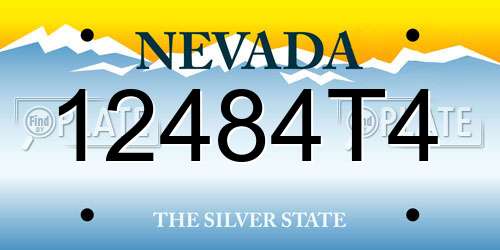 12484T4 Nevada License Plate