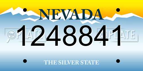 1248841 Nevada License Plate