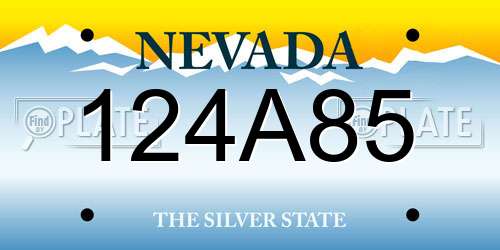 124A85 Nevada License Plate