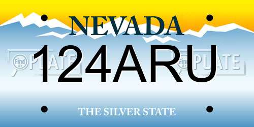 124ARU Nevada License Plate