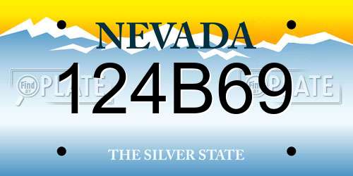 124B69 Nevada License Plate
