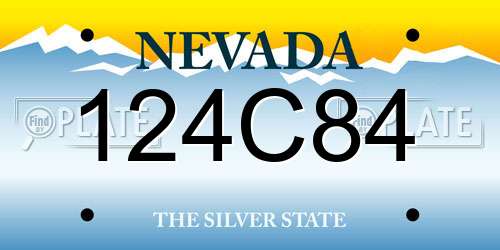 124C84 Nevada License Plate
