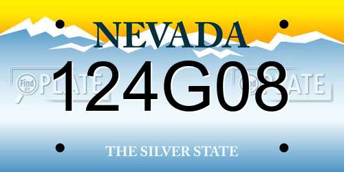124G08 Nevada License Plate