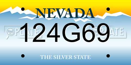 124G69 Nevada License Plate