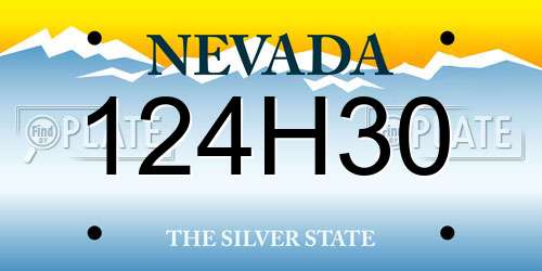 124H30 Nevada License Plate