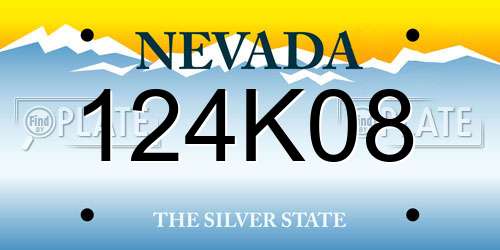 124K08 Nevada License Plate