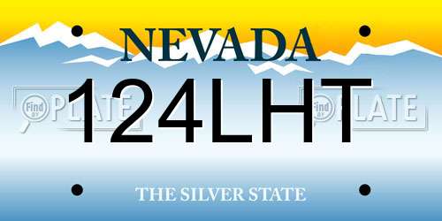 124LHT Nevada License Plate