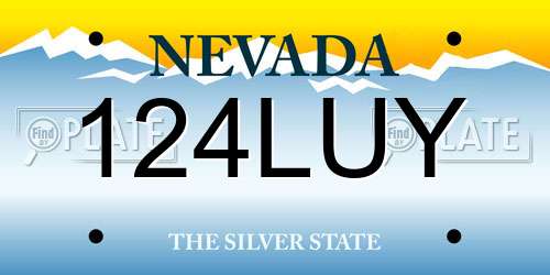 124LUY Nevada License Plate