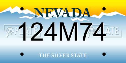 124M74 Nevada License Plate