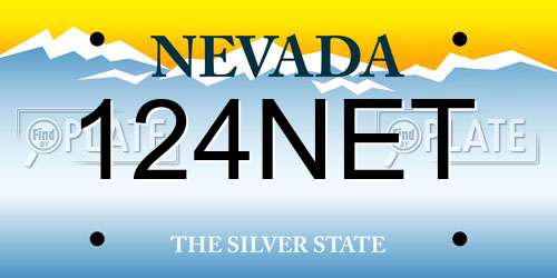 124NET Nevada License Plate