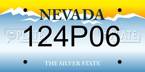 124P06 Nevada License Plate