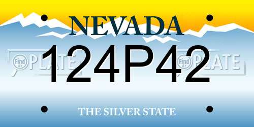 124P42 Nevada License Plate