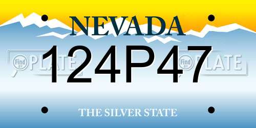 124P47 Nevada License Plate