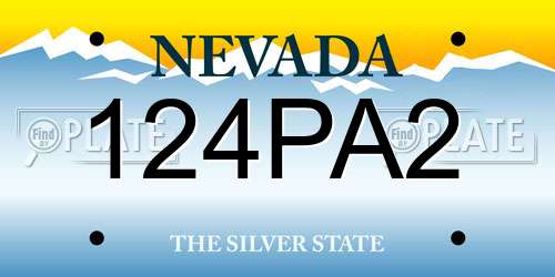 124PA2 Nevada License Plate