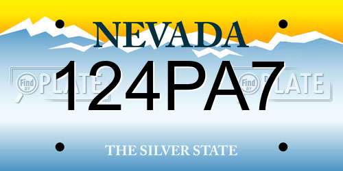 124PA7 Nevada License Plate