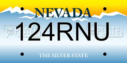 124RNU Nevada License Plate
