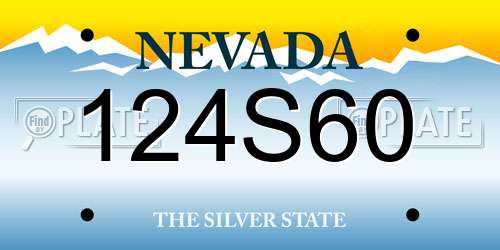 124S60 Nevada License Plate