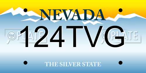 124TVG Nevada License Plate