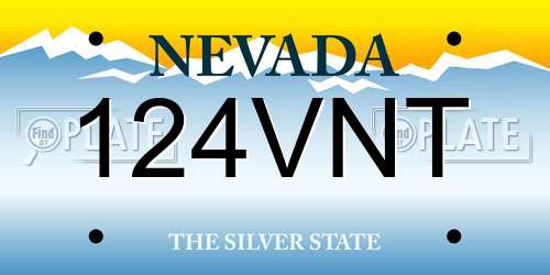 124VNT Nevada License Plate