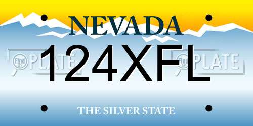124XFL Nevada License Plate