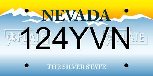 124YVN Nevada License Plate