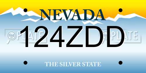 124ZDD Nevada License Plate