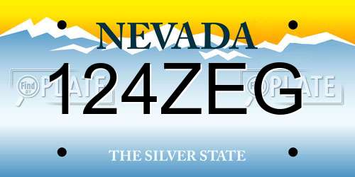 124ZEG Nevada License Plate