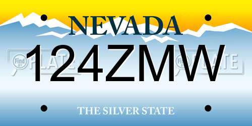124ZMW Nevada License Plate
