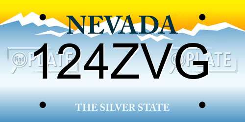 124ZVG Nevada License Plate