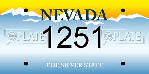 1251 Nevada License Plate