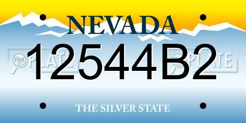 12544B2 Nevada License Plate