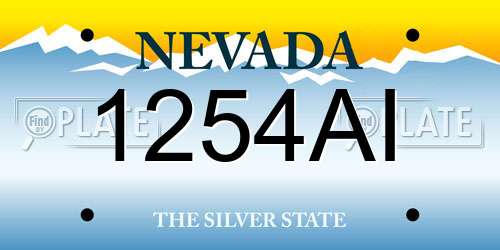 1254AI Nevada License Plate