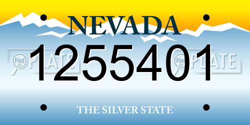 1255401 Nevada License Plate