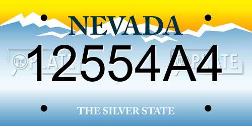 12554A4 Nevada License Plate