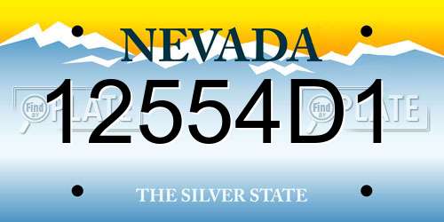 12554D1 Nevada License Plate