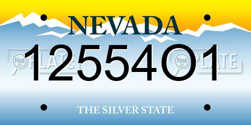 12554O1 Nevada License Plate