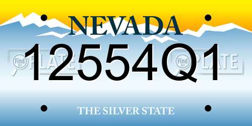 12554Q1 Nevada License Plate