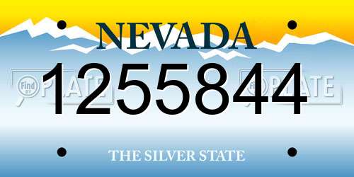 1255844 Nevada License Plate