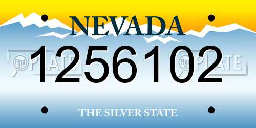 1256102 Nevada License Plate
