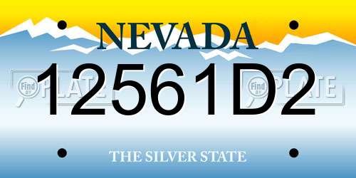12561D2 Nevada License Plate