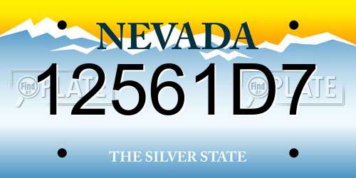 12561D7 Nevada License Plate