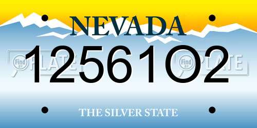 12561O2 Nevada License Plate