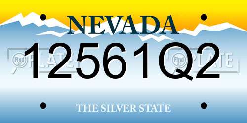12561Q2 Nevada License Plate